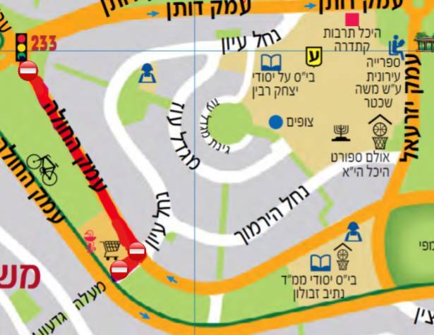 מפת המחשה העבודה בשדרות עמק החולה מפת המחשה העבודה בשדרות עמק החולה